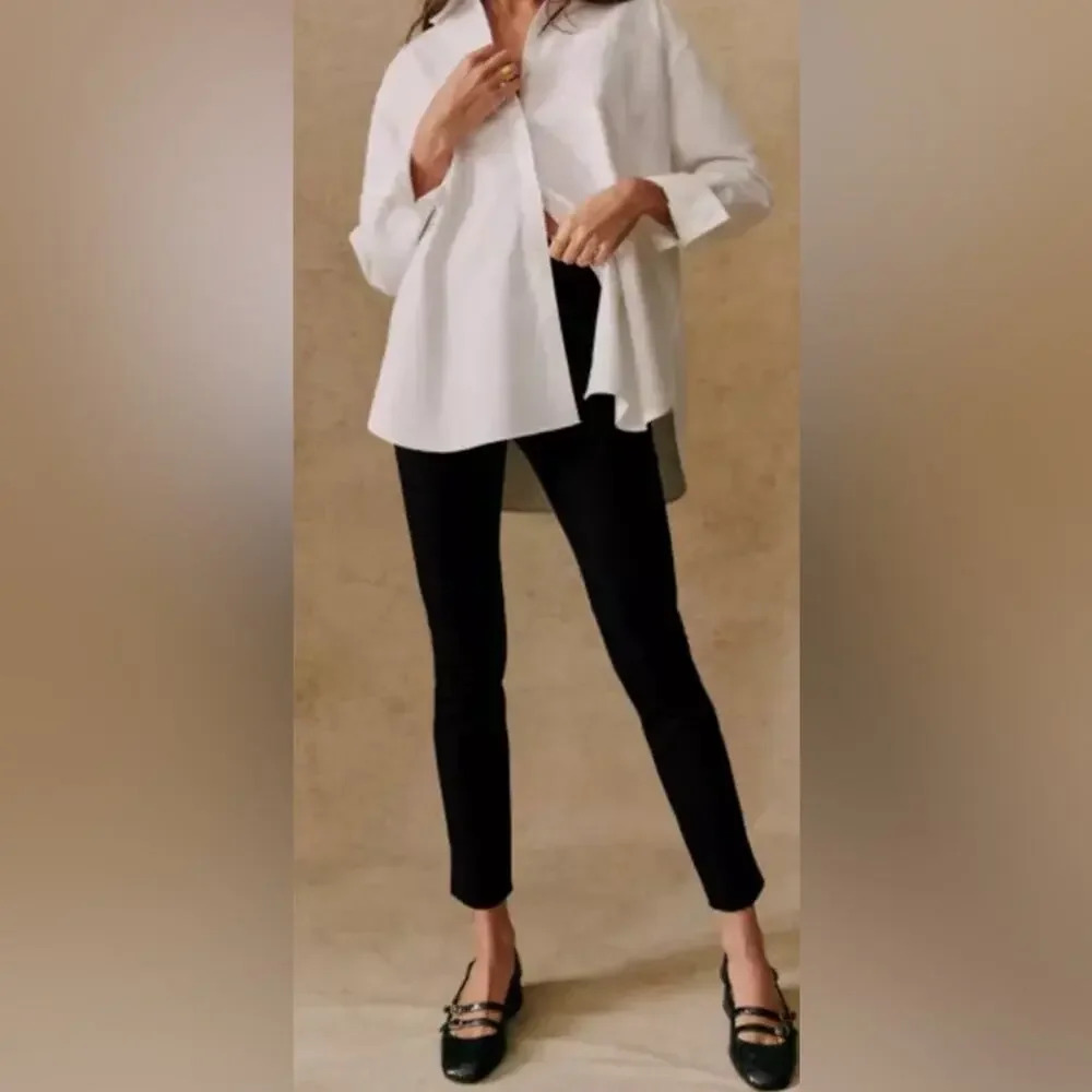 Sezane Clara Straight Leg Trouser Pant Black Size US12/FR 44